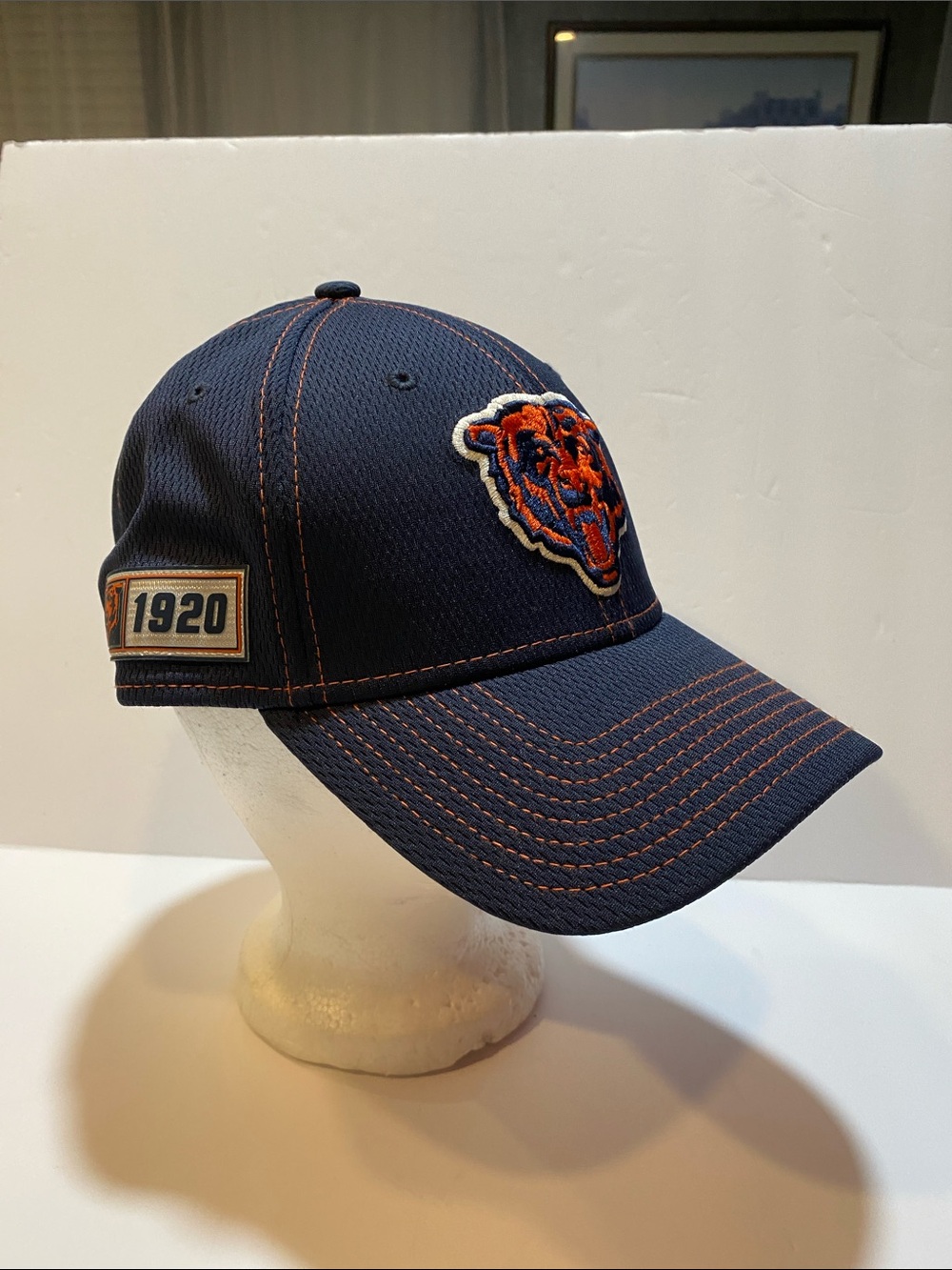 New Era 39 THIRTY NFL Chicago Bears Summer Sideline Men's Hat Navy and Orange